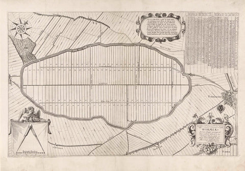 Map with the lots of the Wormer, Laurens van Teylingen, 1627 Canvas Print