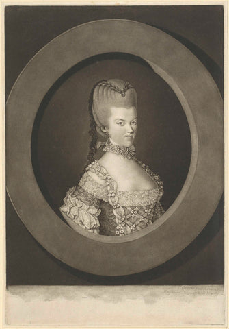 Portret van Wilhelmina van Pruisen, Valentine Green, 1773 Canvas Print