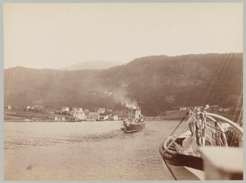 Ship Hohenzollern enters a port, Paul Güssfeldt (attributed to), 1889 Canvas Print