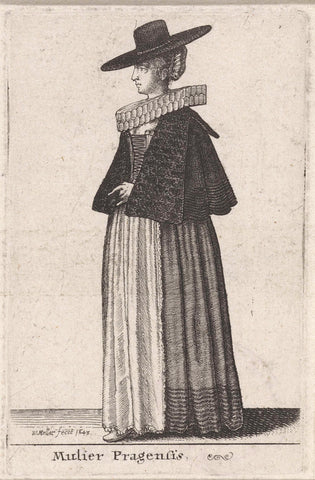 Mulier Pragensis, Wenceslaus Hollar, 1644 Canvas Print