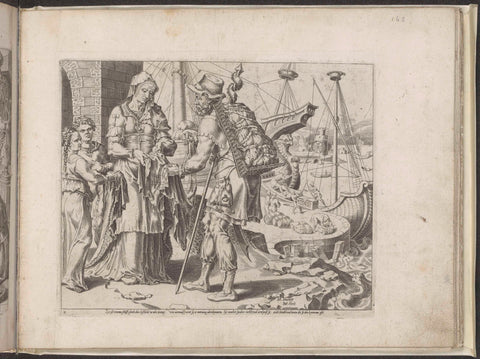 The virtuous woman sells her wares, Dirck Volckertsz. Coornhert, 1555 Canvas Print