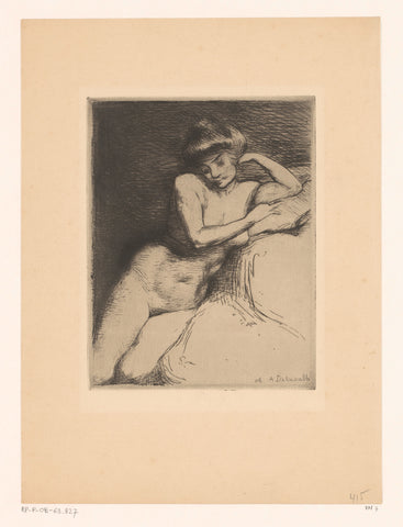 Female nude, Angèle Delasalle, 1908 Canvas Print