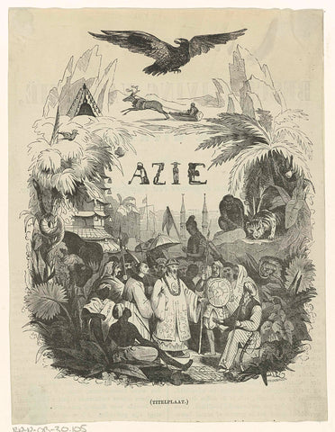 Title page for: Pieter Harmen Witkamp, Beschrijving van Azië, 1850, Popko van Groningen, 1850 Canvas Print