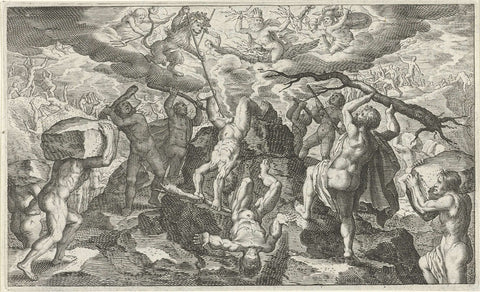 Bacchus helpt de Titanen verslaan, Jacob Matham, 1616 Canvas Print