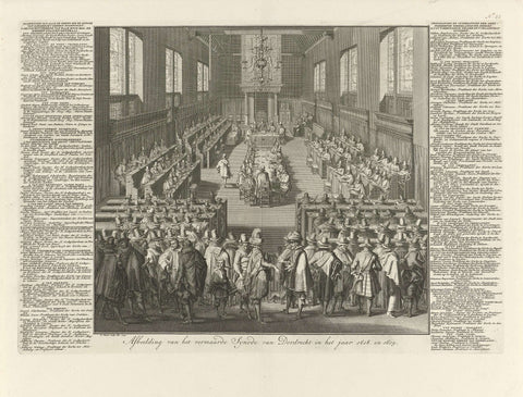 Opening of the synod of Dordrecht, 1618, Bernard Picart (workshop or), 1729 Canvas Print