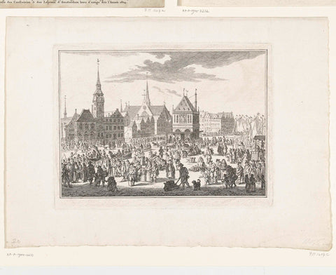 Koppermaandag met leprozenoptocht te Amsterdam, 1604, Simon Fokke, 1769 Canvas Print