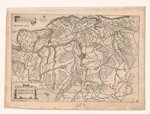 Map of the Barony of Breda, anonymous, c. 1660 - 1696 Canvas Print