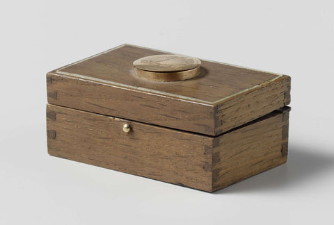 Oak box with mementos of Jan van Speijk, Lelue, after 1831 - after 1832 Canvas Print