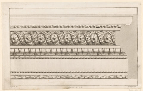 List of floral motifs and tulips, Berthault, , 1784 - 1785 Canvas Print