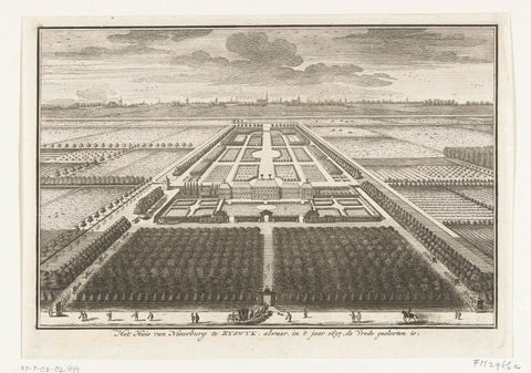 View of the Huis ter Nieuburch in Rijswijk with the gardens, 1697, anonymous, 1755 - 1757 Canvas Print