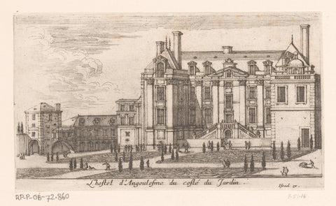 View of the hôtel d'Angoulême Lamoignon, Israel Silvestre, 1652 Canvas Print