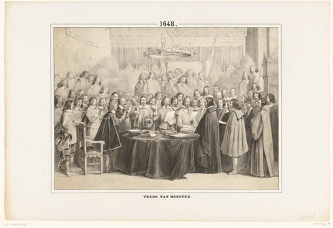 Signing of the Treaty of Munster, 1648, anonymous, 1853 - 1855 Canvas Print