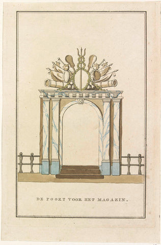 Poort, decoratie voor het Zeemagazijn, 1795, Noach van der Meer (II) (possibly), 1795 Canvas Print