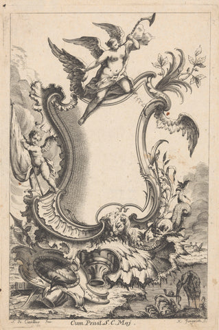 Cartouche with Angel, Franz Xaver Jungwirth, 1738 Canvas Print