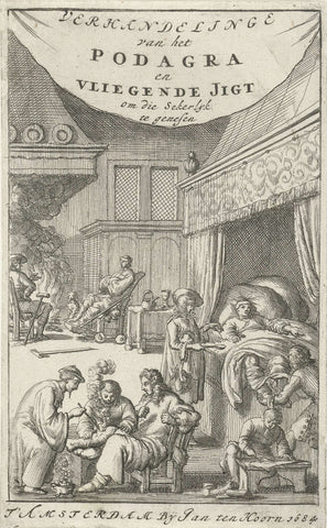 Treatment of various sick people, Jan Luyken, 1684 Canvas Print