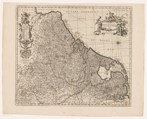 Map of the Seventeen Provinces, Abraham Jansz. Door (possibly), 1691 - 1710 Canvas Print