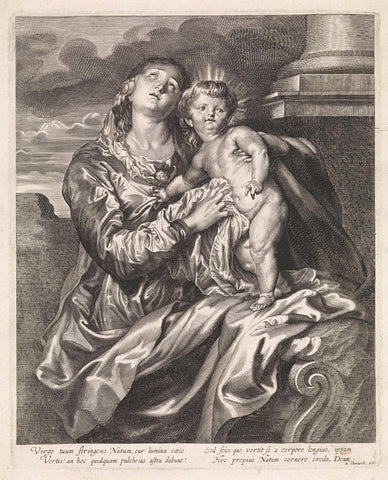 Mary with the Christ Child, anonymous, 1643 - 1673 Canvas Print