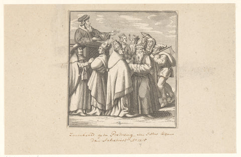 Preaching of Johannes Hus, c. 1400-1415, anonymous, 1620 - 1750 Canvas Print