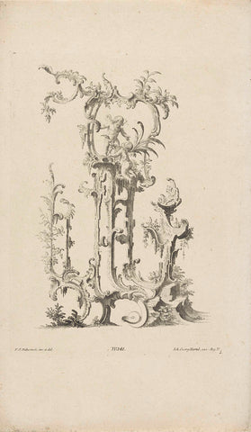 Rocailles met putti, anonymous, 1731–1775 Canvas Print