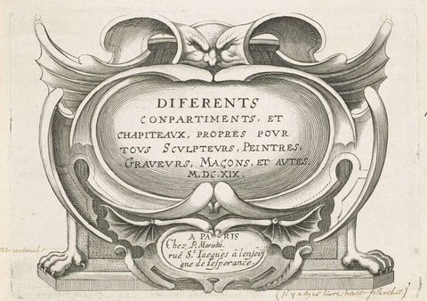 Titelblad: Differents Conpartimens et Chapiteaux, Lucas Kilian, 1657–1685 Canvas Print