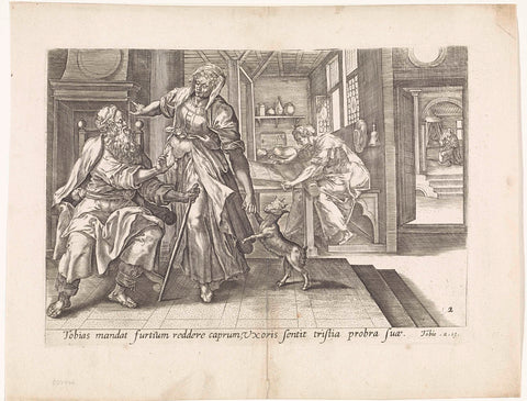 Tobit and Anna with the Goat, Maerten de Vos, 1643 Canvas Print