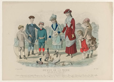 Revue de la Mode, Gazette de la Famille, dimanche 8 mai 1881, 10e année, No. 488: Costumes d'Enfants (...), anonymous, 1881 Canvas Print