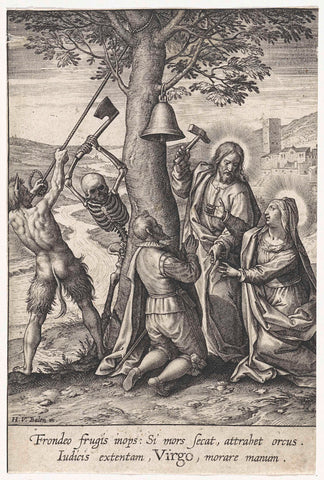 Mary mediates for a smoldering, Hieronymus Wierix, 1563 - before 1619 Canvas Print