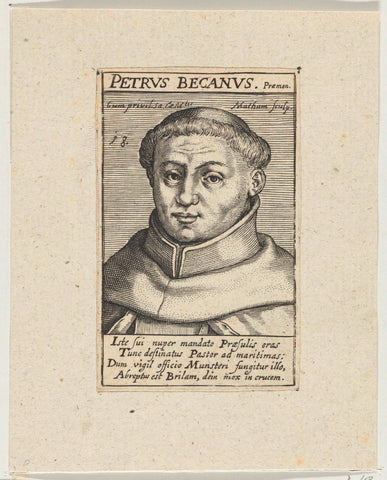 Portrait of Adrianus Becanus, Jacob Matham, c. 1617 Canvas Print