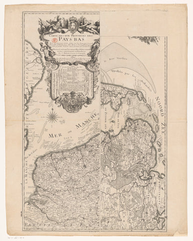 Map of the Seventeen Provinces (top left and top left page), Charles Inselin, 1713 Canvas Print