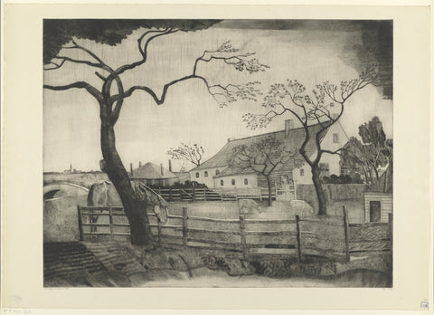 Farm with cattle in Holland, Lodewijk Schelfhout, 1926 Canvas Print