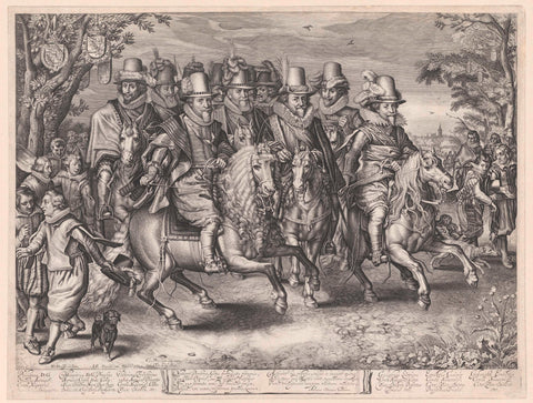 Equestrian procession of the six princes of the House of Orange-Nassau, Willem Jacobsz. Delff, 1621 Canvas Print