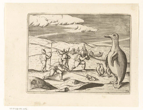 Hunting penguins, 1600, anonymous, 1617 - 1619 Canvas Print