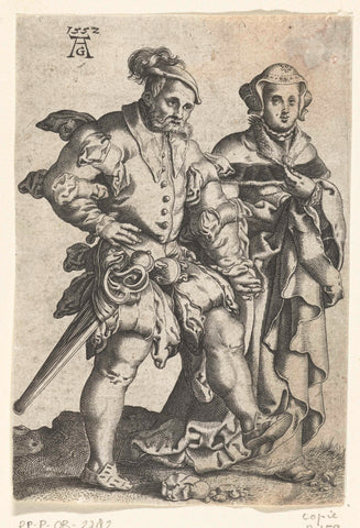 Dancing couple, anonymous, 1552 - 1610 Canvas Print