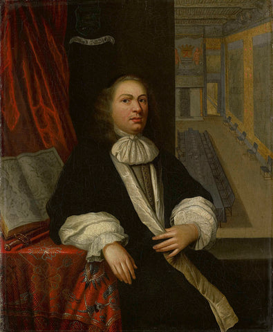 Portrait of Justus de Huybert, Clerk of the States of Zeeland and of the Admiralty, anonymous, c. 1665 Canvas Print