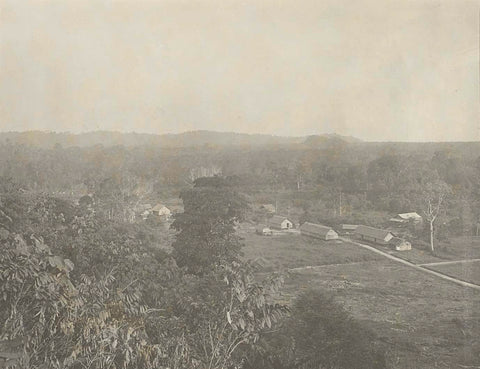 Houses of a village from a hill, anonymous, 1903 - 1907 Canvas Print