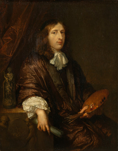 Self-Portrait, Caspar Netscher, 1660 - 1684 Canvas Print