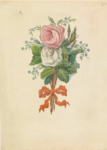 Roses with the silhouettes of the Royal family, 1816, Leonardus Schweickhardt, 1816 Canvas Print