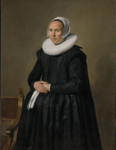 Portrait of Feyntje van Steenkiste, Frans Hals, 1635 Canvas Print