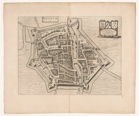 Map of Dokkum, anonymous, 1652 Canvas Print