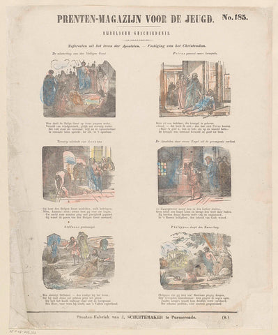 Tafreelen from the life of the Apostles. - Establishment of Christianity, Jan Schuitemaker, 1850 Canvas Print