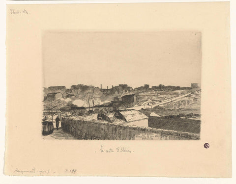 Military guard at bastion 85 on side of Route d'Italie in Paris, Félix Bracquemond, 1874 Canvas Print