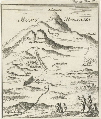 View of Mount Parnassus, Jan Luyken, 1679 Canvas Print