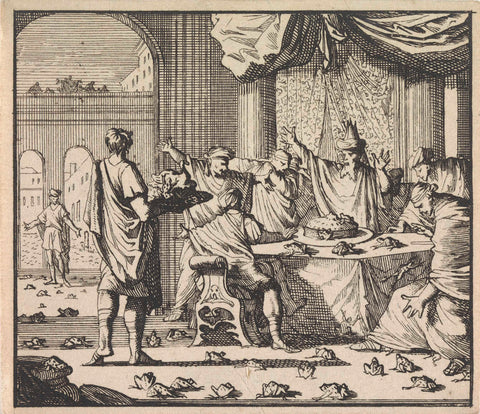 Plague of the frogs, Caspar Luyken, 1698 Canvas Print