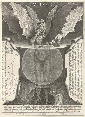 Lucifer, Cornelis Galle (I), c. 1590 - c. 1600 Canvas Print