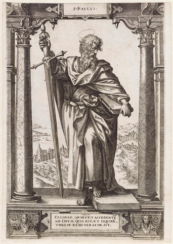 H. Paulus of Tarsus, Hieronymus Wierix, 1578 Canvas Print