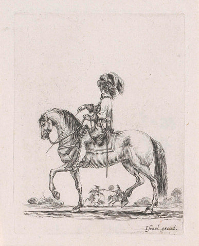 Rider on horseback seen from the side, Stefano della Bella, 1620 - 1664 Canvas Print