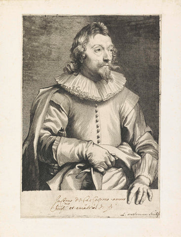 Portrait of Jacobus de Cachiopin, Lucas Vorsterman (I), 1630 - 1646 Canvas Print