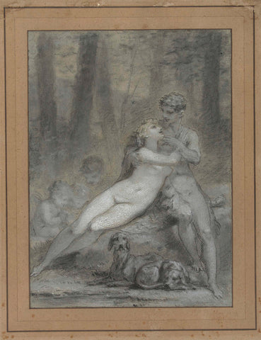 Venus and Adonis, Pierre Prud'hon, 1808 Canvas Print