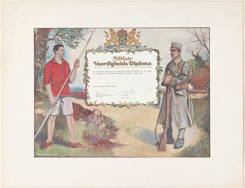 Military Skills Diploma, 1916, Johan Willem van Oorschot, 1916 Canvas Print