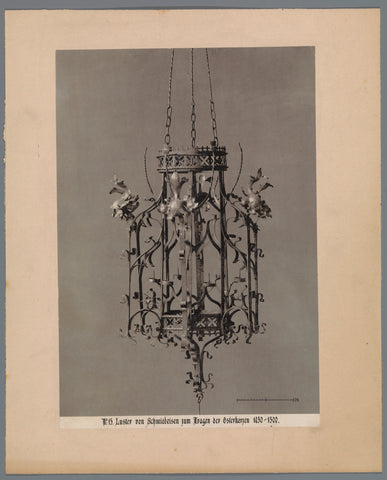 Wrought iron chandelier, anonymous, c. 1875 - c. 1900 Canvas Print